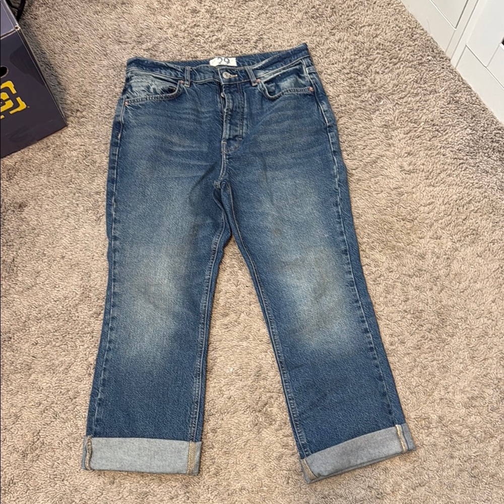 Free People cuffed Dad Denim Jeans size 29